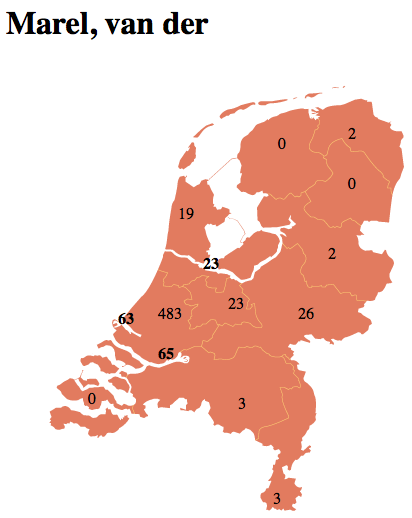 Verdelingskaart van der
Marel